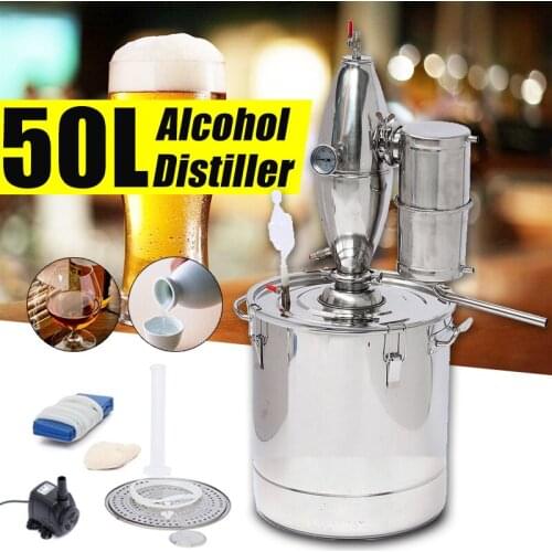 Efiicient 50L DIY Home Brew Distiller Moonshine Alcohol Still Stainless Copper Water Wine Essential Oil Brewing Kit