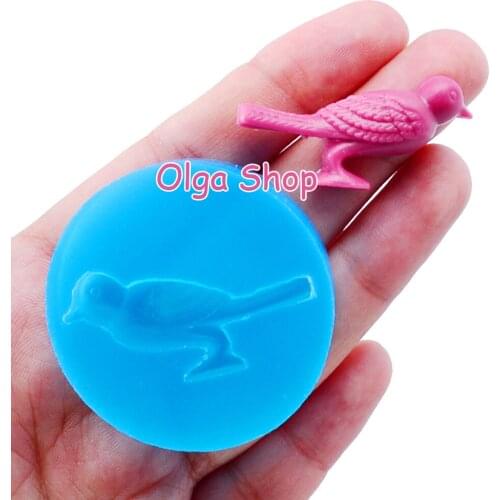 DYL274 15.8mm x 31.5mm Bird Silicone Mold Fondant Cake Decoration Candy Chocolate Craft Resin Clay Art Pendant DIY FOOD SAFE