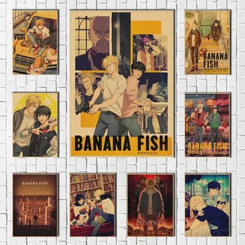 Japan Anime Banana Fish Game Cartoon Retro Painting Vintage Wall Picture Kraft Poster Wall Stickers Home Decoration