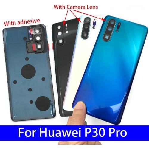 Back Battery Door Rear Housing Cover Case With Camera Glass For Huawei P30 Pro