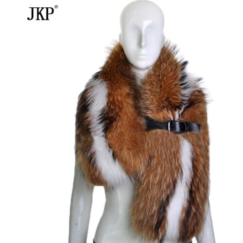 Womens Natural Real Fox Fur Scarf Fox Fur Collar Scarves Soft Fur Scarf Neck Warmer