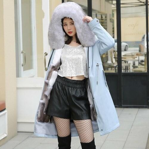 Real Fur Coat Women Rabbit Fur Coat Women Clothes 2020 Warm Winter Coat Women Real Fur Parka Manteau Femme wshm068 YY1079