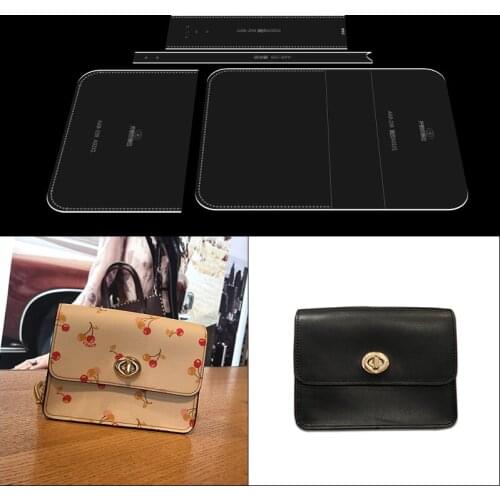 1set of acrylic transparent template shoulder messenger bag pattern drawing design template leather DIY craft tools 15*22*6