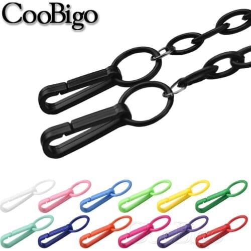 100pcs Colorful Keychain Plastic Buckles Snap Hook With O Ring For Backpack Curtains Blinds Cord Masks Lanyard Connectors Parts