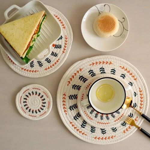 2pcs/pack 45x30cm Placemats Heat Resistant Tableware Mats Dish Pads Table Decoration PVC Knitting