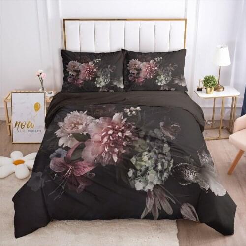 3D Digital Duvet Cover Flower Printed Bedding Set Beating Comforter Cover Kids Adult Bedding Set for Winter US/EU/AU Size