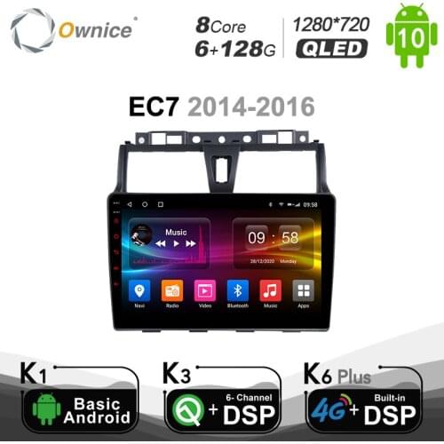 6G+128G Ownice Android 10.0 8 Core Car navigation DVD Player for Geely EC7 2014-2016 DSP SPDIF Optical GPS Radio SPDIF 1280*720