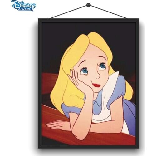 Disney 5D DIY Diamond Painting Princess Alice Full Circle Diamond Embroidered Three-dimensional Realistic Home Decoration