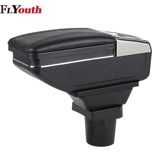 Car Armrest Box Center Storage Box With Cup Holder Ashtray Arm Rest Rotatable For Toyota Yaris Vitz Hatchback 2006-2011