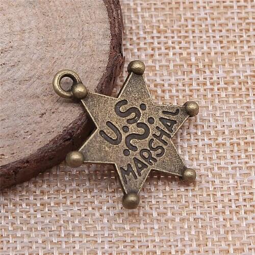 Free shipping 19pcs 28x28mm antique bronze star charms diy retro jewelry fit Earring keychain hair card pendant accessories