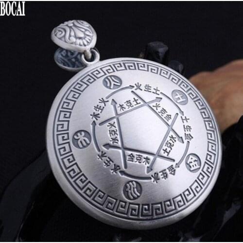 BOCAI real s999 pure silver pendant for Man 2020 new jewelry five elements gossip good luck man silver pendant