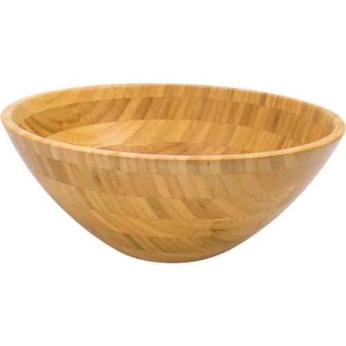 Large Bamboo Wood Salad Bowl Mixing Bowls V Body Round Flair Serving Bowl for Fruits Friendly Tableware IKEAstyle