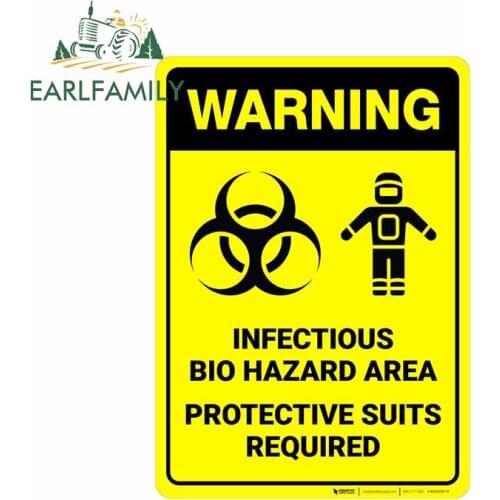 EARLFAMILY 13cm x 9.2cm for Warning Label with Biohazard Infocreative Car Sticker Vinyl DIY Occlusion Scratch Graffiti 3D Decal
