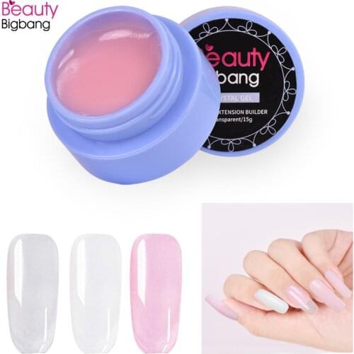 BeautyBigBang 15g Nail Builder Gel DIY Extend Nail Tips Extension Glue Crystal Jelly Nail Art UV LED Lamp Builder Gel