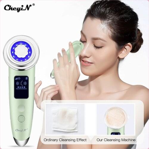 CkeyiN Face Lifting Massager RF EMS LED Photon Heating Vibration Beauty Machine Facial Cleaner Nutrition Importer Eye Care 50