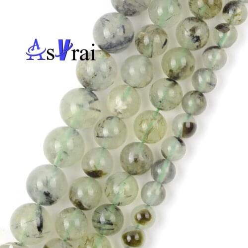 High Quality Genuine Natural Stone Beads 6 8 10 mm Green Prehnites Round Loose Spacer Beads For Jewelry Making DIY Bracelet 15"