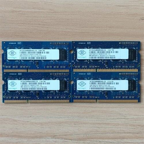 Nanya memoria ddr3 rams 2GB 1RX8 PC3-10600S-9 1333MHZ laptop memory DDR3 2GB 1333MHz ram 1.5V for notebook 1pcs