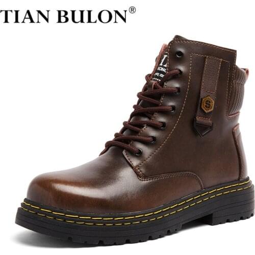 Winter Waterproof Ankel Boots Men Leather Keep Warm Non-slip Snow Boots Lace up Men Quality Outdoor Platform Boots Botas Hombre