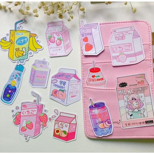 INS Colorful Drink Jar StickerS DIY Scrapbooking pink Album journal Diary Happy Planner week Decoration Stickers