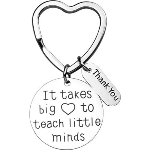 New Fashion Car Accessories Creative Black Letter Thank You Stainless Steel Heart-Shaped Keychain For Brothers Sisters