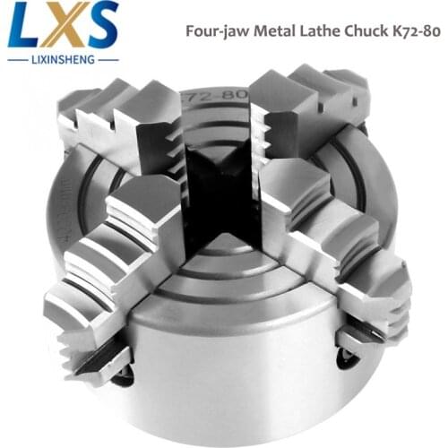 K72-80 4 Jaw 80mm Lathe Chuck Independent Reversible Manual Chuck Turning Machine Tools Lathe Accessories