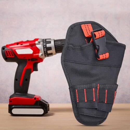 Portable Heavy Duty Drill Driver Holster Cordless Electrician Tool Bag Bit Holder Belt Pouch Waist Cordless Drill Storage Pocket