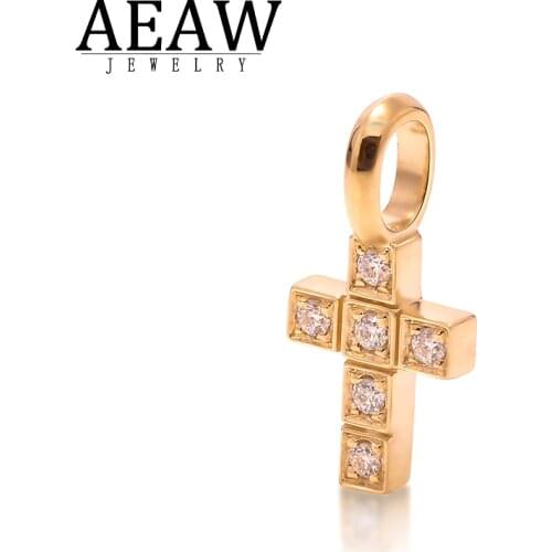 Lovely DEF Color Round Excellent Cut Moissanite Pendant Real 14k Yellow Gold Fine Jewelry Gift Test Positive Moissanite Diamond