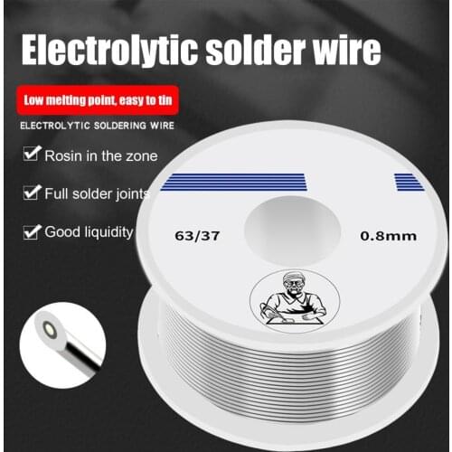 50g Sn63Pb37 0.8/1mm Soldering Wire Rosin Core Low Melting Point Solderability Welding Wires for Mechanical Soldering
