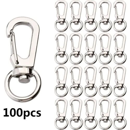 PARETO Wholesale 100pcs 32mm Nickel Plated Zinc Alloy Swivel Snap Hook for Strapping Key Chain DIY Accessories