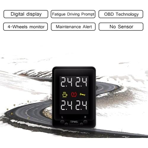 For Toyota Alphard 2017 2016 Rav4 Siena 2014 OBD TPMS LCD Display Tire Pressure Monitor Safe Alarm System Car Accessories