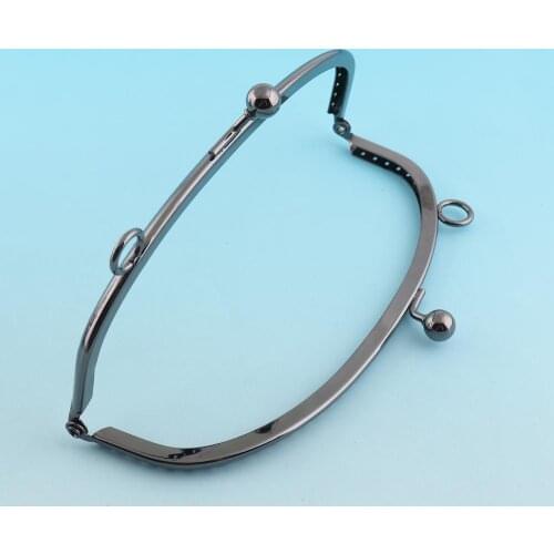Bag Frame Clutch Charms Jewelry Clasp 2pcs 16cm Gunmetal Head Bead Purse Handbag Kiss Lock Frame Summer Bag Making Hardware