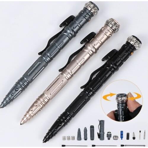 EDC Gear Self Defense Aluminum Alloy Tactical Pen Outdoor Multitool Camping Attack Survival Pen Tool