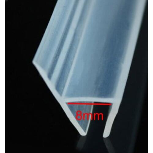 H shape bath shower glass door silicone rubber seal strip weatherstrip for 8mm glass