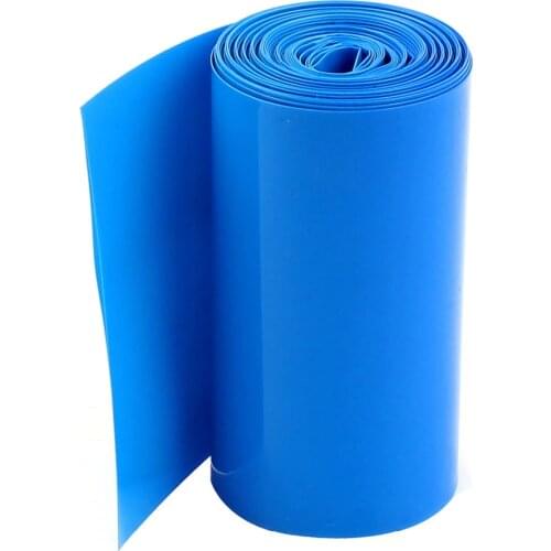 Uxcell Hot 2m 6.5ft Width 85mm Blue PVC Heat Shrinkable Wrap Tubing Tube Assortment Wiring Accessory for 18650 Warp Battery Pack