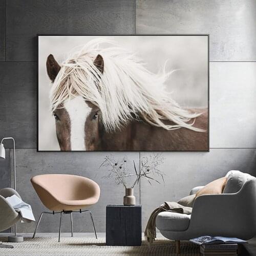Brown Horse Animal Poster Canvas Prints Wall Art Pictures Paintings for Living Room Office Home Decoration