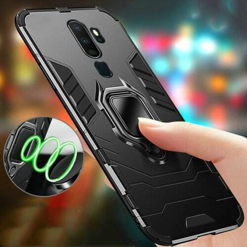 For Oppo A91 A31 A9 2020 A5 A3s Ax7 A7 A5s A1k Magnetic Car Phone Holder Cover Tpu+pc Bumper Case
