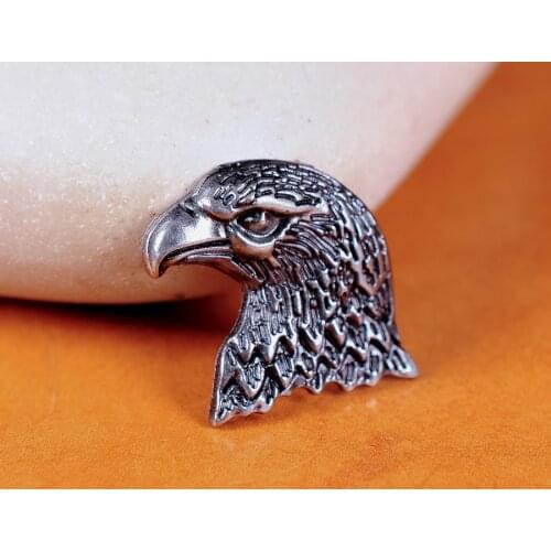 19x21mm 20pcs Biker Motocycle SLIVER LEFT FACE EAGLE RIVETS STUDS FOR LEATHERCRAFT BELT DECOR RIVETBACK CONCHOS