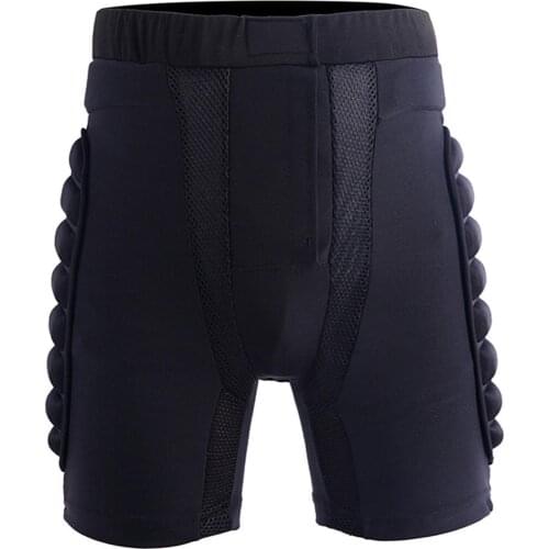 Black Unisex Motorcycle Snowboard Bike Riding Fall Protection Shorts Hip Breathable Impact Resistant Protector