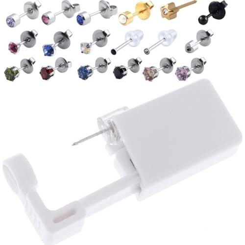 1PC Disposable No Pain Safe Sterile Ear Stud Piercing Gun Kit Nose Stud Piercing Tool Kit Build In Steel Stud Earring Star