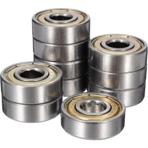 10Pcs/Set 608ZZ Metal Shielded Ball Bearing High-Speed Miniature Bearings 8x22mm For Skateboards Scooter Bearings