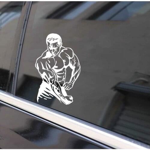 11.9CM*18.7CM Sport Bodybuilding Gym Bodybuilder Crossfit Cool Stickers Decals Car Accessories Black/Silver N1365