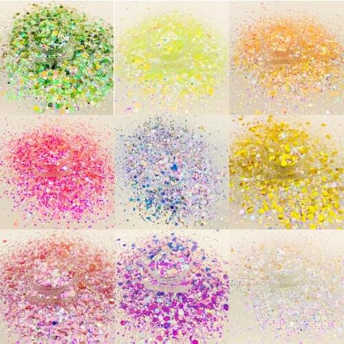15g/Jar Mixed Color Diamond Sequins In Mixed Sizes For Nails Art Handmade Craft Accessories Scrapbook Shakes DIY Sequins