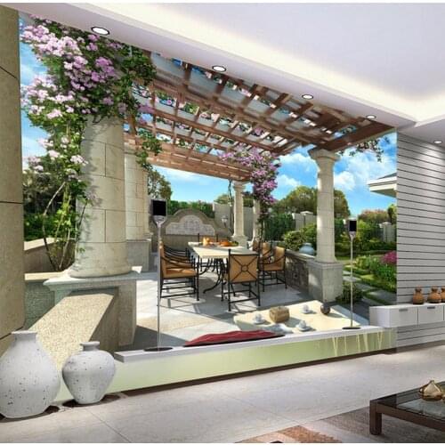 3d bathroom wallpaper Villa 3d TV backdrop photo wall murals wallpaper Home Decoration mural painting photos