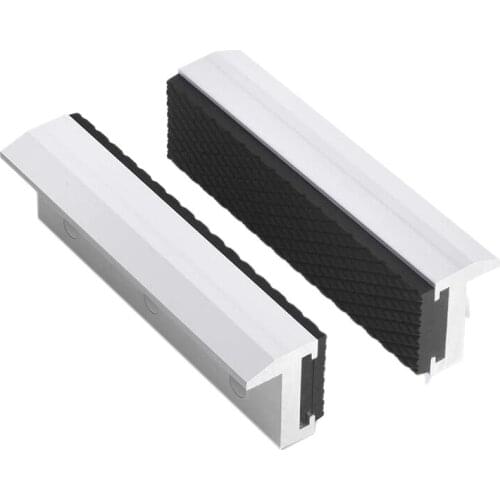 4 inch Vise Jaws Universal Soft Vice Jaws Pads Covers, Multi-Purpose Protector for Any Metal Vice,2 Pcs,Silver