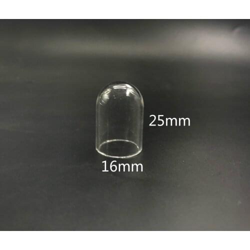 5pcs/lot 25x16mm Mini tube bell jar shape glass globes bubble cover dome locket pendant glass bottle vial pendant Accessories