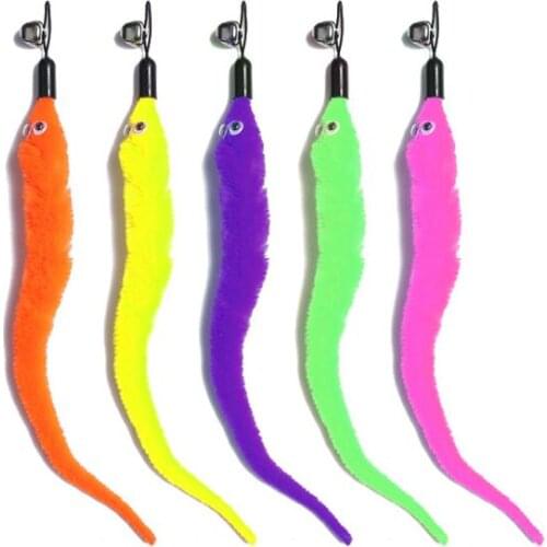 500pcs Colorful Pet Kitten Cat Toys Teaser Replacement Refill Plush With Bell Cat Playing Stick Pet Products Random Color