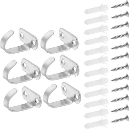 6 Pcs Heavy Duty Ceiling Hooks Stainless Steel 304 Hanging Hooks Mounted for Hanging Coats Towels for Indoor & Outdoor Use