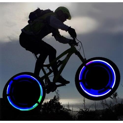 6Pcs Led Bicycle Wheel Lights Night Riding Tire Valve Cap Colorful Light Motion Activated Glow Bike Accessory