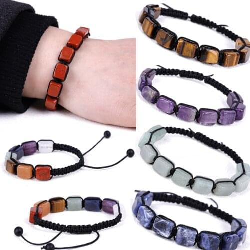 7 Chakra Stone Yoga Bracelet Reiki Healing Crystal Natural Gemstone Braided Rope Bracelet Suitable For Women And Girls