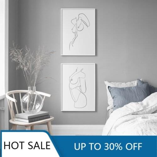 Abstract Nude Kiss Line Body Art Prints Christmas Posters and Prints Canvas Painting Wall Pictures for Living Room Decor